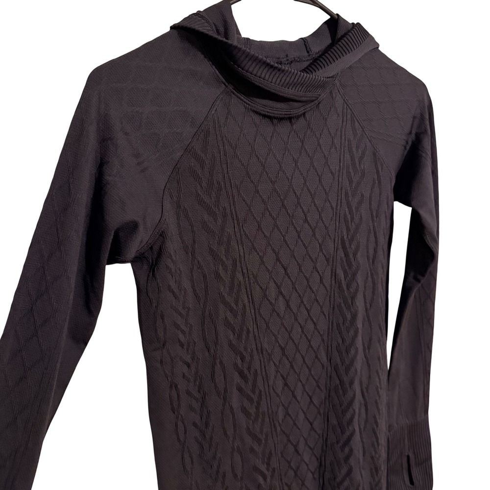 Lululemon Rest Less Hoodie Long Sleeve Pullover Black Size 6 Gym Active‎